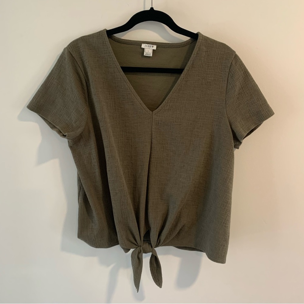 J. Crew V-neck Olive Top